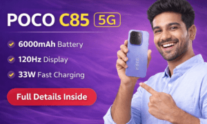 POCO C85 5G smartphone with 6000mAh battery | 6000mAh बैटरी वाला POCO C85 5G स्मार्टफोन